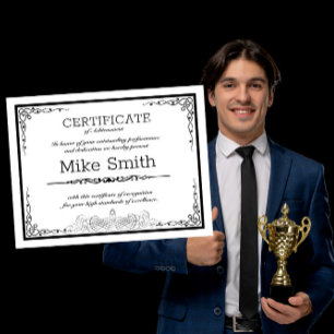 Carte Postale Faire-part Certificat de reconnaissance modifiable pour toute