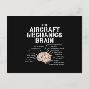 Carte Postale Faire-part Cerveau de Mécanicien d'Aéronef Cadeau d'Aviation
