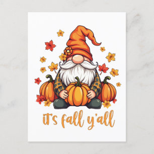 Carte Postale Faire-part C'est Automne Y'all Gnomes Citrouille Automne Than