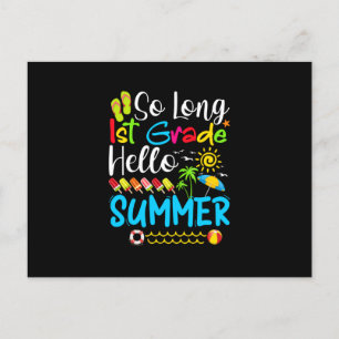 Carte Postale Faire-part C'est fini la 1re année, bonjour l'été, dernier jo