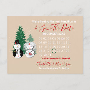 Carte Postale Faire-part C'est la saison d'être marié Mariage