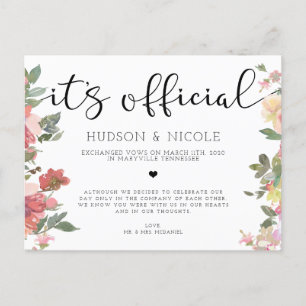 Carte Postale Faire-part C'est l'annonce officielle de mariage après une fu