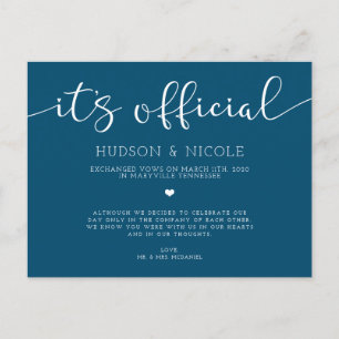 Carte Postale Faire-part C'est le Mariage officiel de l'Elopement