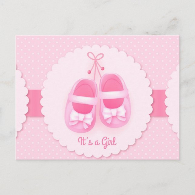 Carte Postale Faire-part C'est une fille (Devant)