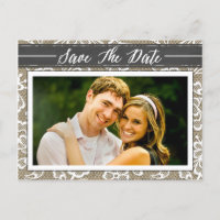 Chalkboard Burlap & Lace Photo Enregistrer les car