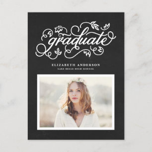 Carte Postale Faire-part Chalkboard Calligraphie rustique Diplôme photo