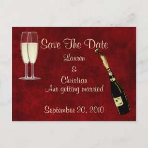 Carte Postale Faire-part Champagne Économisez La Date