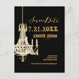 Carte Postale Faire-part Chandeliers PixDezines/garniture or/enregistrer la