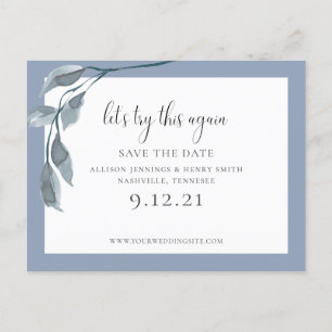 Carte Postale Faire-part Changement Bleu Réserver la Date de Mariage