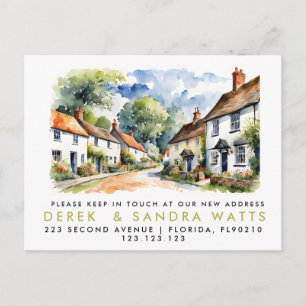 Carte Postale Faire-part changement d'adresse, annonce de déménagement vill