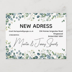 Carte Postale Faire-part Changement d'adresse couleur nouvelle maison nous 