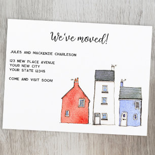 Carte Postale Faire-part Changement d'adresse de la Maison Aquarelle