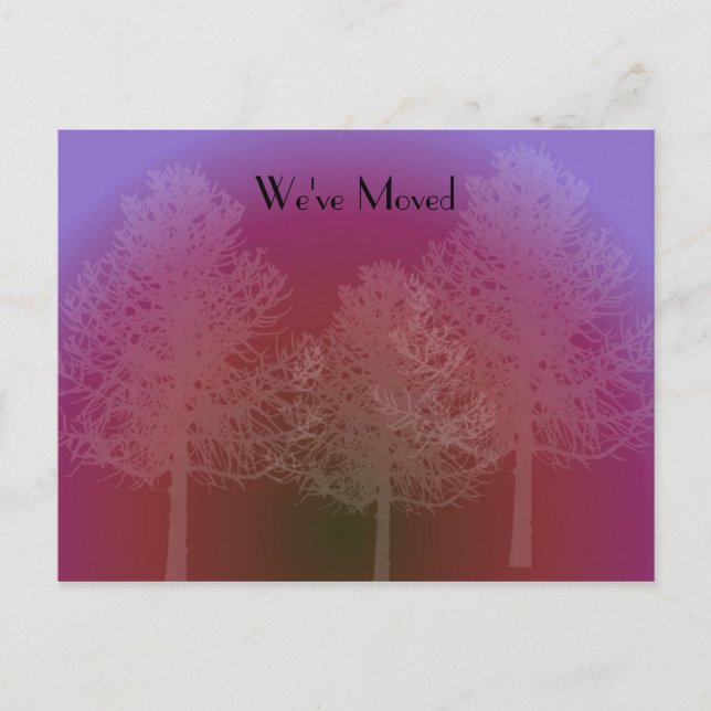 Carte Postale Faire-part Changement d'adresse de silhouette d'arbre (Devant)