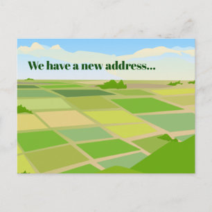 Carte Postale Faire-part Changement d'adresse Ferme Champs de la maison