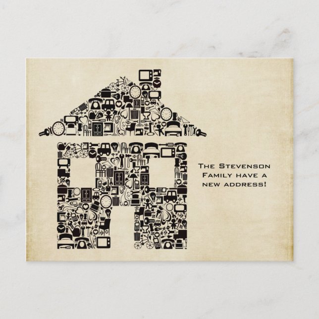 Carte Postale Faire-part Changement d'Adresse Notification de Nouvelle Adre (Devant)