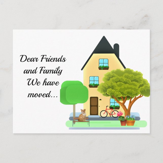 Carte Postale Faire-part Changement d'adresse / Nous avons déménagé (Devant)