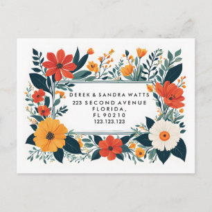 Carte Postale Faire-part Changement d'adresse nous avons déménagé botanique