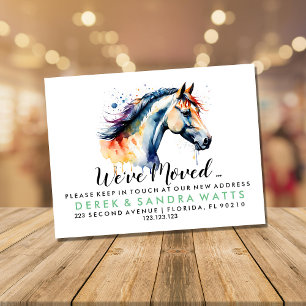 Carte Postale Faire-part Changement d'adresse nous avons déménagé cheval aq