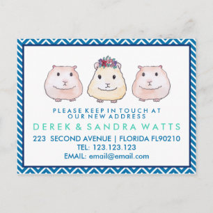 Carte Postale Faire-part Changement d'adresse nous avons déménagé cochon d'