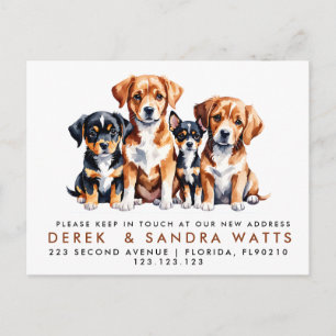 Carte Postale Faire-part changement d'adresse que nous avons déplacé chiens