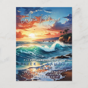 Carte Postale Faire-part Changement d'adresse que nous avons déplacé océan