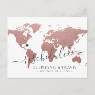 Carte Postale Faire-part Changement de plan reporté Mariage de destination