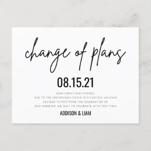 Carte Postale Faire-part Changement de plans mariage à retenir