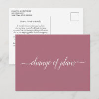 Changement de plans Mariage Annulé Reporté Rose