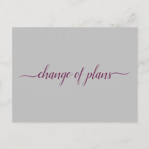 Carte Postale Faire-part Changement de plans Mariage reporté Cassis & Gray
