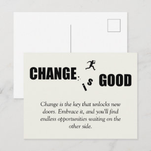 Carte Postale Faire-part Changement est Bon Citation Motivante