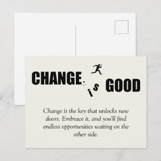 Carte Postale Faire-part Changement est Bon Citation Motivante