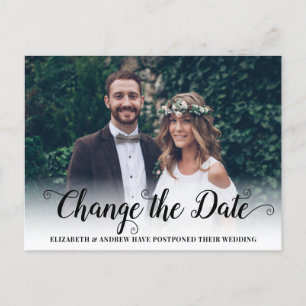 Carte Postale Faire-part Changer la date Calligraphie moderne Script Photo