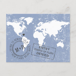 Carte Postale Faire-part Changer la date Funny Modern Destination Mariage