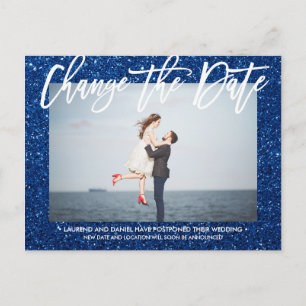 Carte Postale Faire-part CHANGER LA DATE Parties scintillant photo de calli