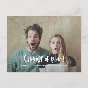 Carte Postale Faire-part Changer le plan amusant photo mariage moderne