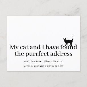 Carte Postale Faire-part Chat Animal De Compagnie Nouvelle Adresse Je Démén