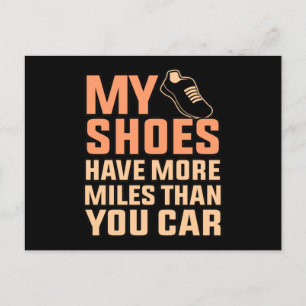 Carte Postale Faire-part Chaussures ayant plus de kilomètres demi-marathon 
