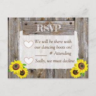 Carte Postale Faire-part Chaussures de Cowboy et Réponse de Mariage aux Tou