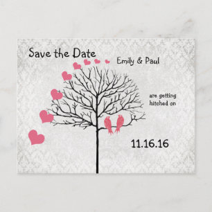 Carte Postale Faire-part Chéquier de mariage aux oiseaux de chèvrefeuille e