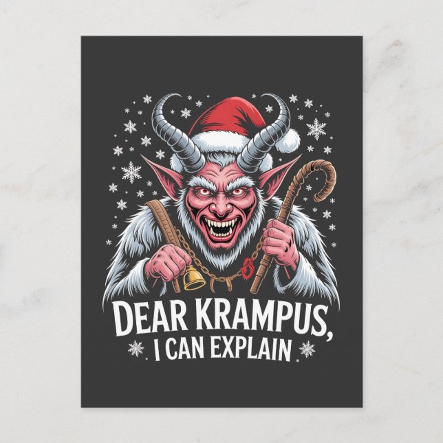Carte Postale Faire-part Cher Krampus Je Peux Expliquer Noël Père Noël (Devant)
