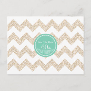 Carte Postale Faire-part Chevron 60e anniversaire Enregistrer la date Chois