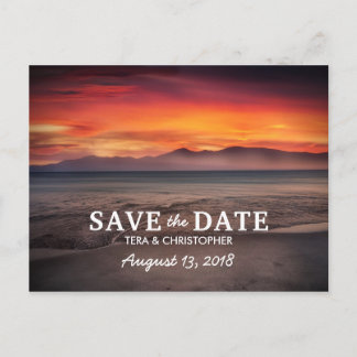 Carte Postale Faire-part Chic Destination Sunset Beach Enregistrer La Date