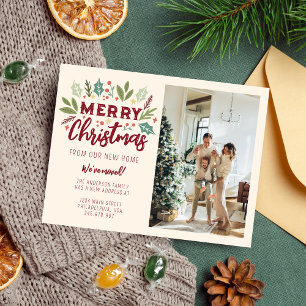 Carte Postale Faire-part Chic Joyeux Noël De Nouveau Accueil Photo Déménage