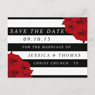 Carte Postale Faire-part Chic Moderne Luxe Mariage Collection - Roses rouge