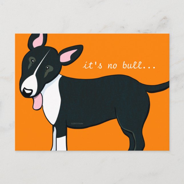 Carte Postale Faire-part Chien Bull Terrier Déménagé Nouvelle Adresse (Devant)