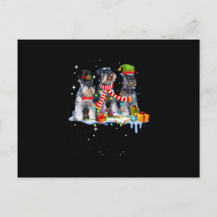 Carte Postale Faire-part chien de Noël de petite taille