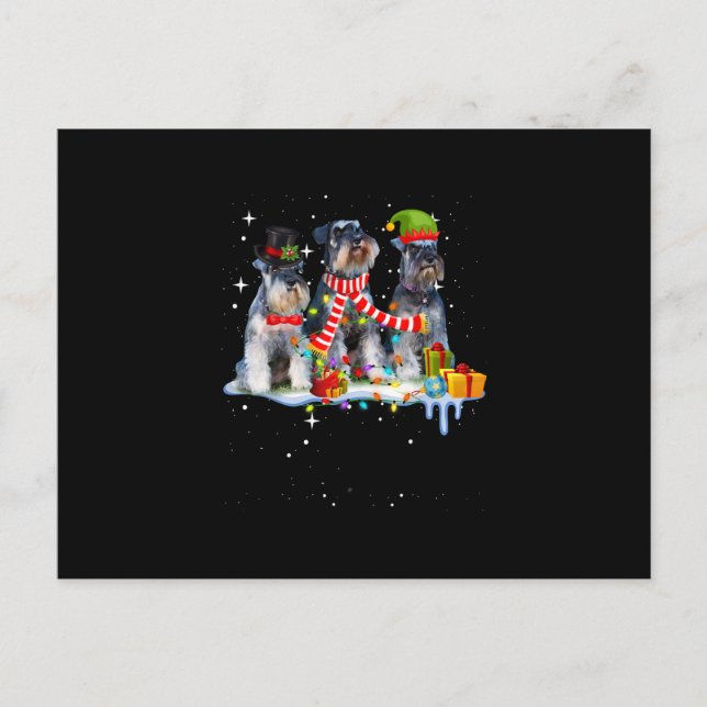 Carte Postale Faire-part chien de Noël de petite taille (Devant)