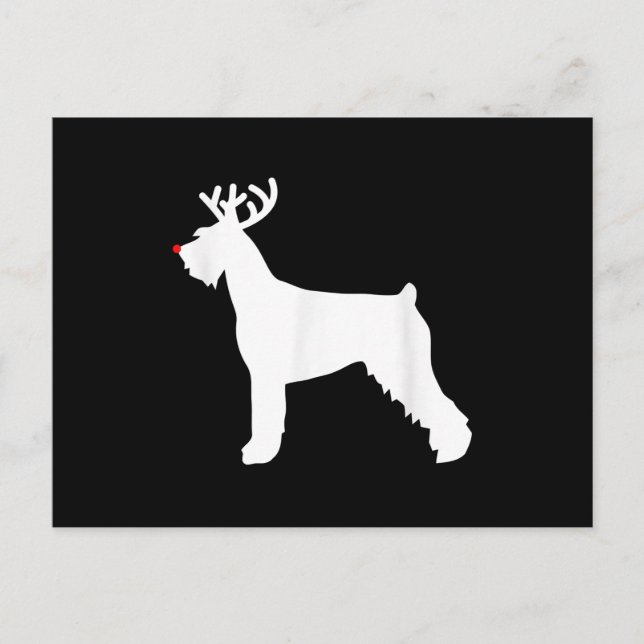 Carte Postale Faire-part chien de noël des rennes de schnauzer (Devant)