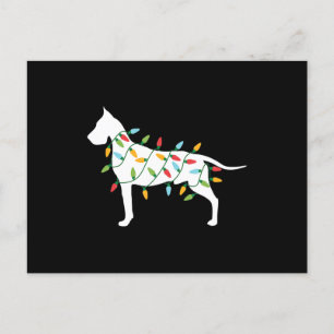 Carte Postale Faire-part Chien Gif Les lumières de Noël Grand Dane