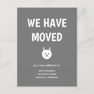 Carte Postale Faire-part Chien Illustré Mignon Nous Avons Déménagé